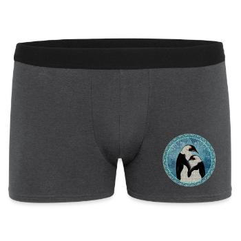 deux pingouins magiques en mosaïque - Boxer Homme - charbon - Devant