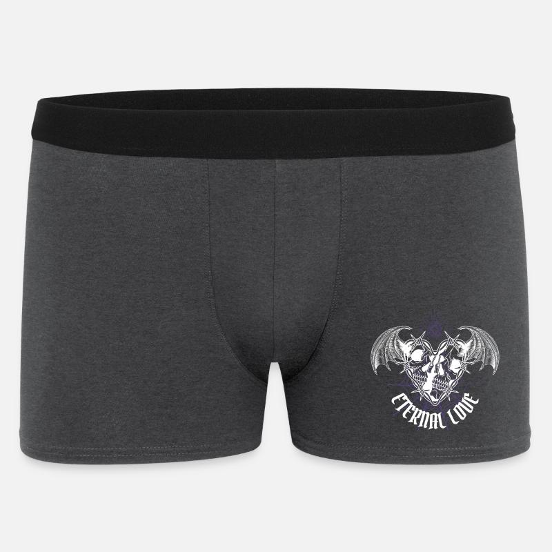 Ewige Liebe Gothic Schädel - Männer Boxer Shorts - Anthrazit