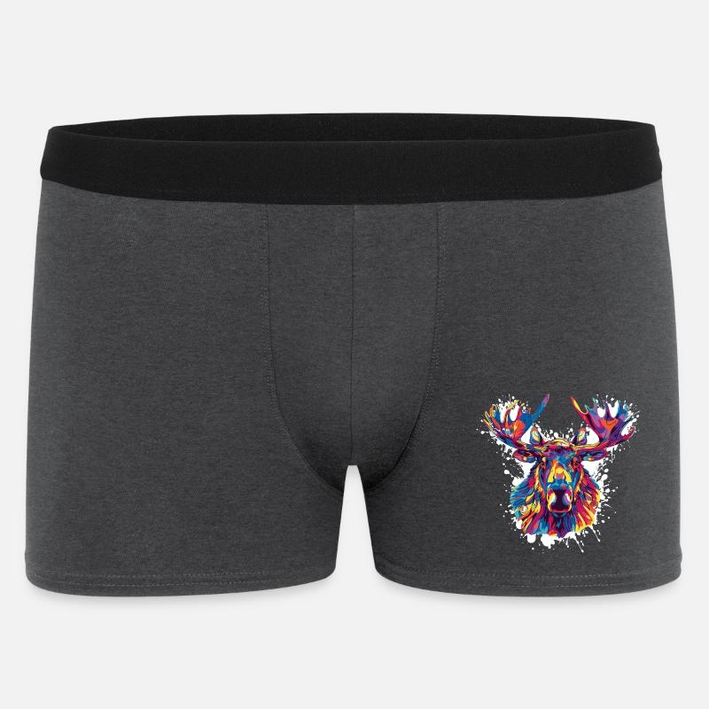 Hirsch Reh Farbklecks - Männer Boxer Shorts - Anthrazit