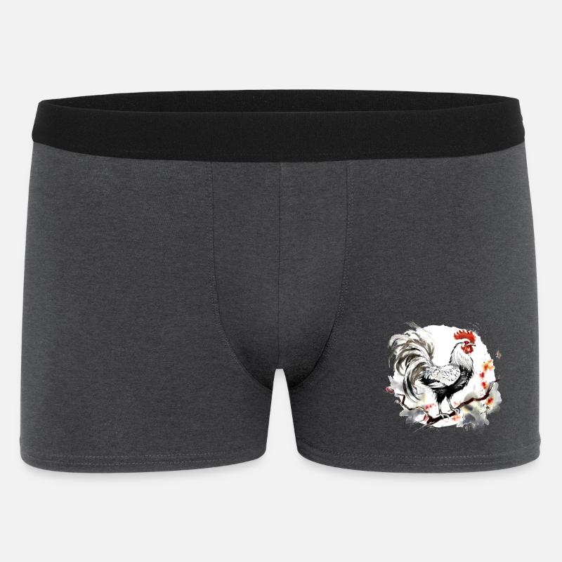 Chinesisches Sternzeichen Hahn - Männer Boxer Shorts - Anthrazit