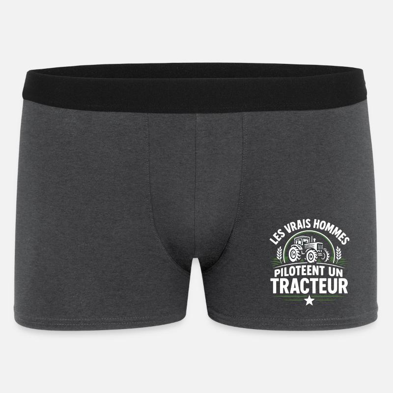 Echte Männer fahren einen Traktor - Männer Boxer Shorts - Anthrazit