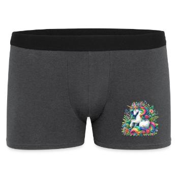 Fleur de licorne à crinière arc-en-ciel - Boxer Homme - charbon - Devant