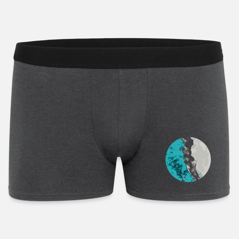 Split Earth Teal Mond - Männer Boxer Shorts - Anthrazit