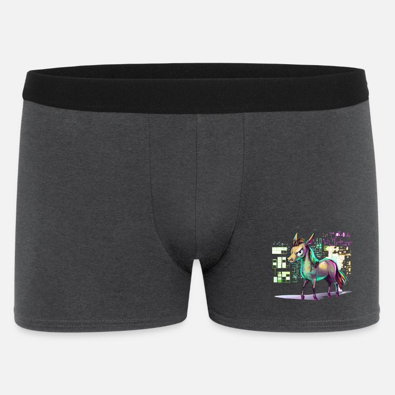 Neon-Hologramm Pferd Farbexplosion - Männer Boxer Shorts - Anthrazit