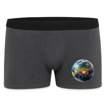 Globus-Design: Europa-Asien Landschaft - Männer Boxer Shorts - Anthrazit - Vorne