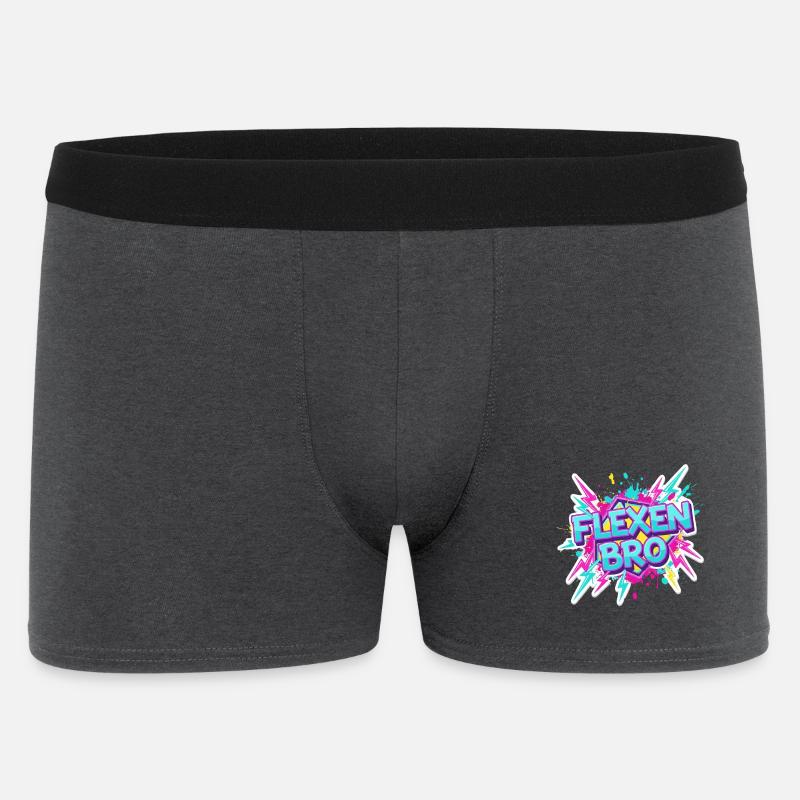 Flexen Bro Graffiti Logo - Männer Boxer Shorts - Anthrazit