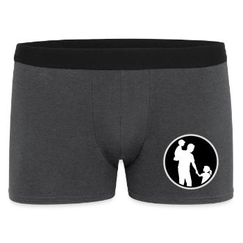 Father Child Silhouette Walking Family Dad Love - Men's Boxer Shorts - charcoal grey - Front