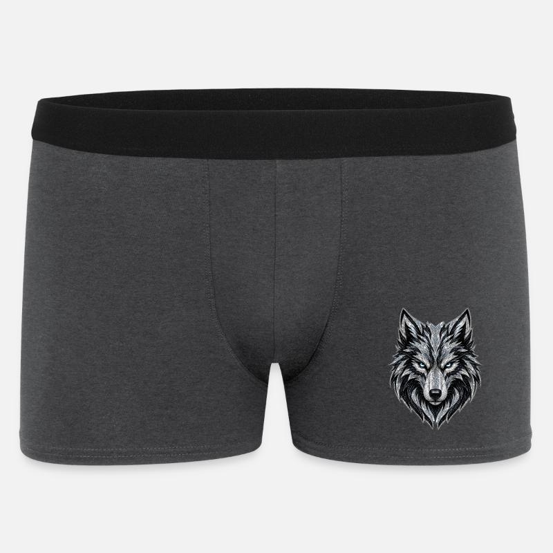 Eiswolf Glitzerkopf - Männer Boxer Shorts - Anthrazit