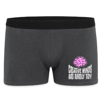 Les esprits créatifs sont rarement bien rangés Logo créatif drôle - Boxer Homme - charbon - Devant