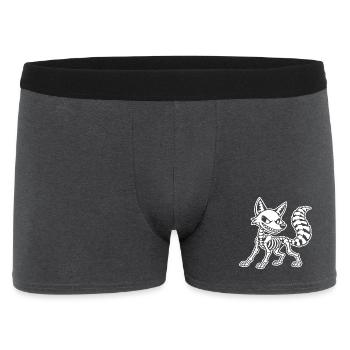 Süßes Skelett Fuchs Raubtier Cartoon Weiß Shirt - Männer Boxer Shorts - Anthrazit - Vorne