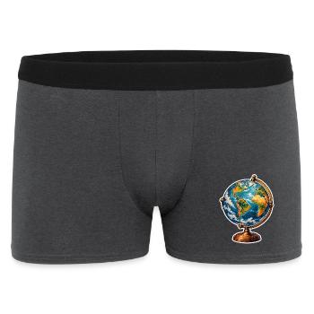 Weltkugel Retrostand - Männer Boxer Shorts - Anthrazit - Vorne