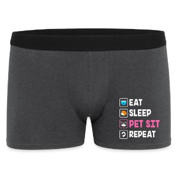 Haustier Sitter Haustiere Babysitter - Männer Boxer Shorts - Anthrazit - Vorne