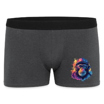 Watercolor Hipster Monkey - Men's Boxer Shorts - charcoal grey - Front