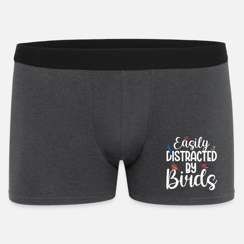 Facilement distrait par les oiseaux - Boxer Homme - charbon