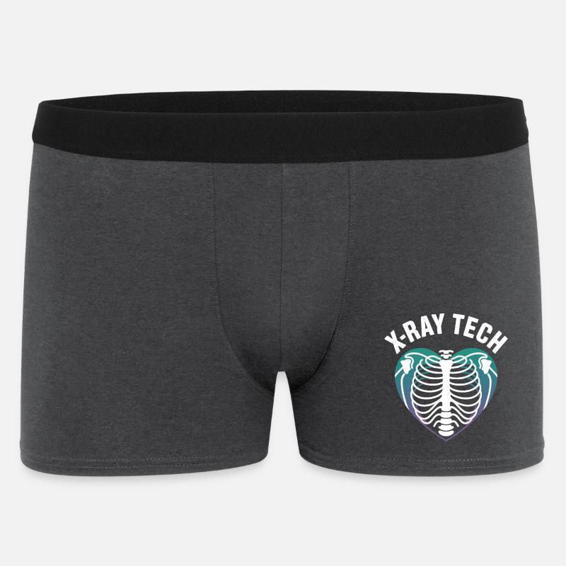 X-Ray Tech Herzröntgen Print - Männer Boxer Shorts - Anthrazit