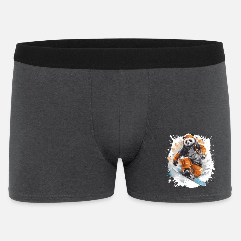 Panda Snowboard - Männer Boxer Shorts - Anthrazit