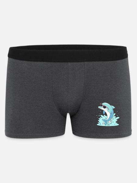 Delfin-Sommer-Pinkbrille - Männer Boxer Shorts - Anthrazit