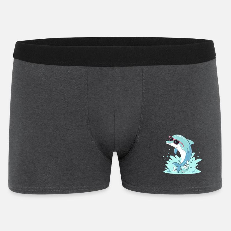 Dolphin Summer Pink Glasses - Men's Boxer Shorts - charcoal grey