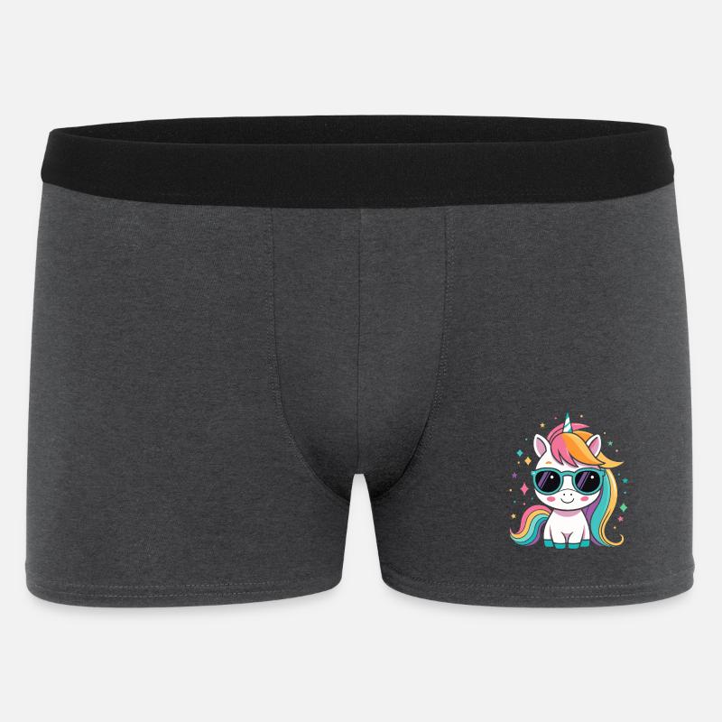 Regenbogen-Einhorn-Sonnenbrille - Männer Boxer Shorts - Anthrazit