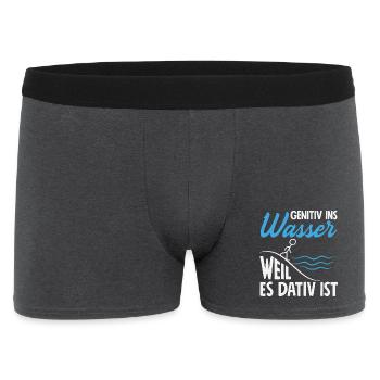 Genitiv Dativ Grammatik - Männer Boxer Shorts - Anthrazit - Vorne