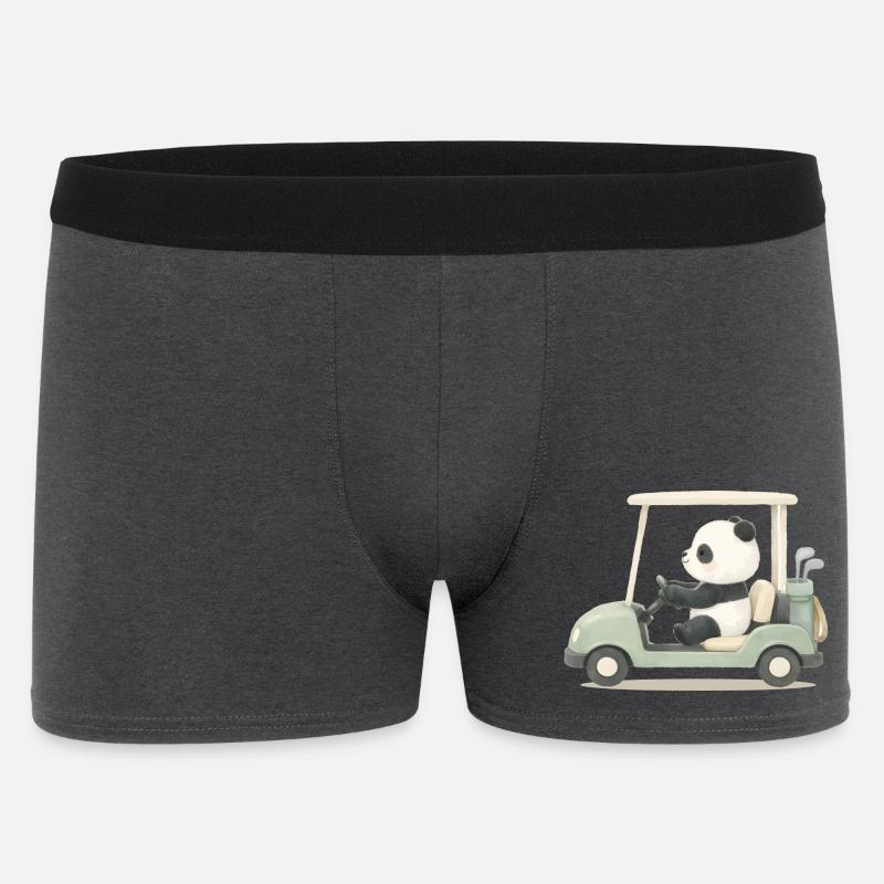Panda i golfvognsillustration - Boxer Shorts til mænd - charcoal