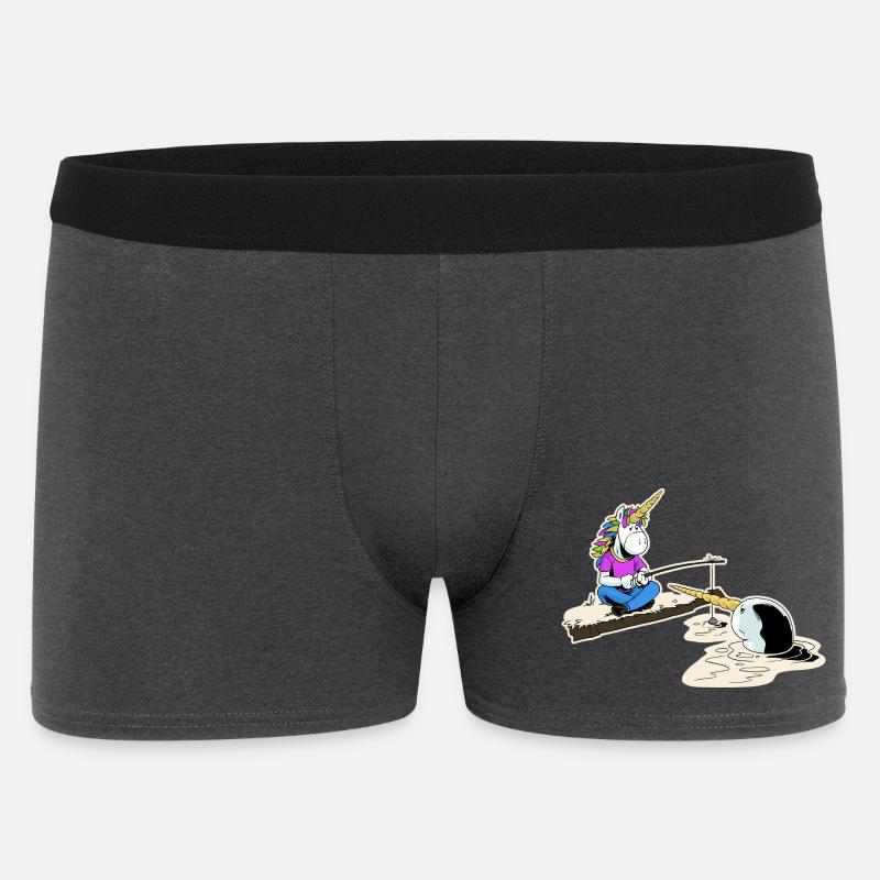 Einhorn und Narwal - Männer Boxer Shorts - Anthrazit