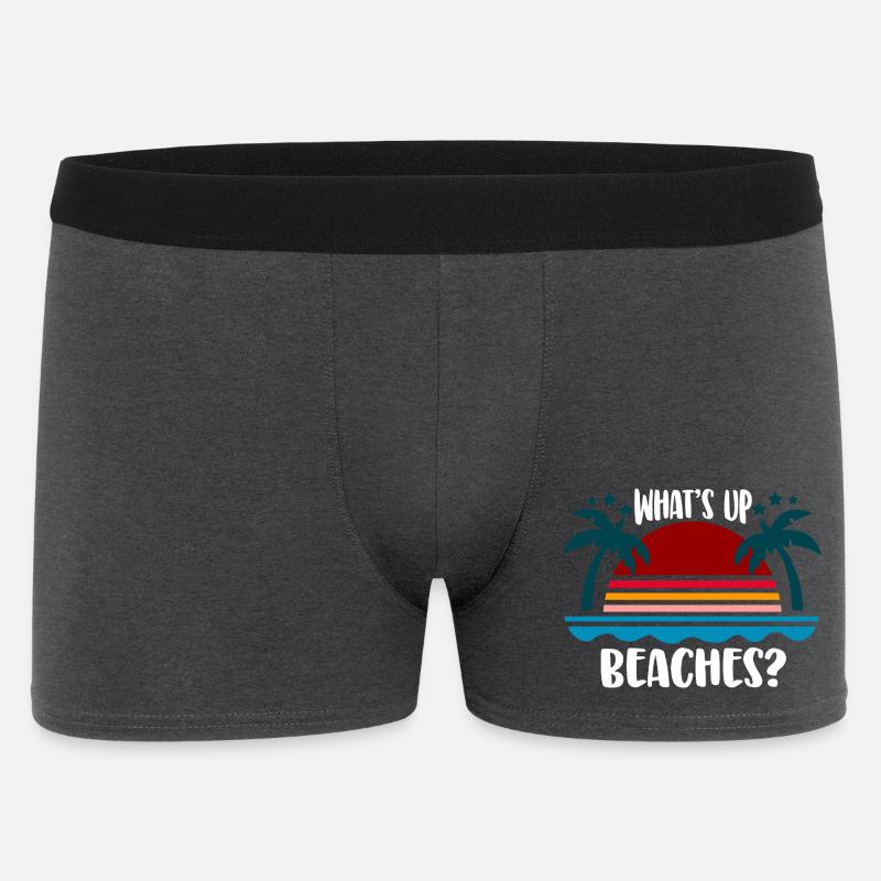 Vad händer stränder? Stranddesign Strandsemester - Boxershorts Herr - kolgrå