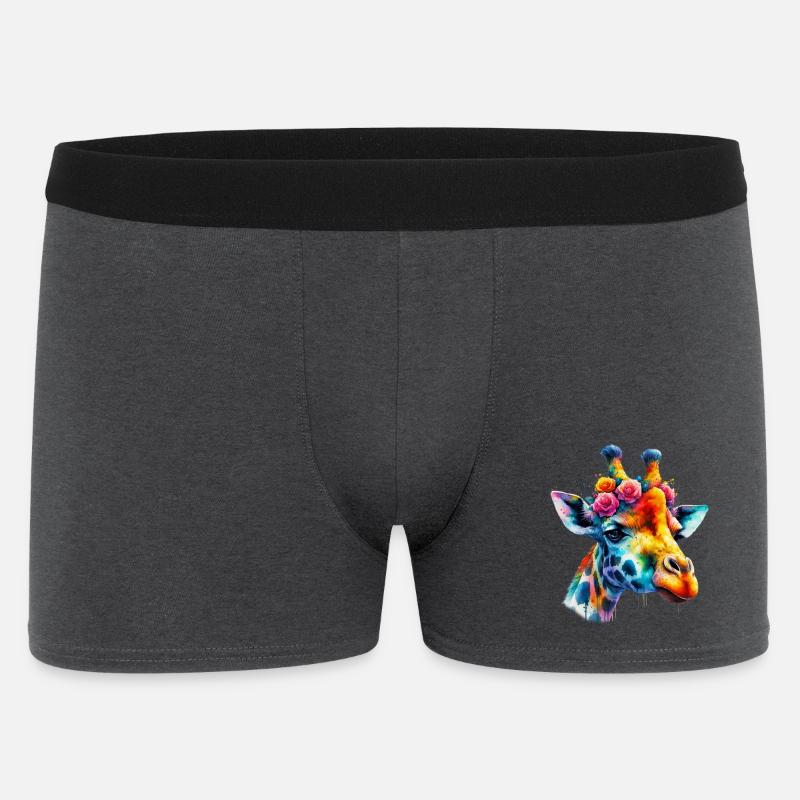 Giraffe - Männer Boxer Shorts - Anthrazit