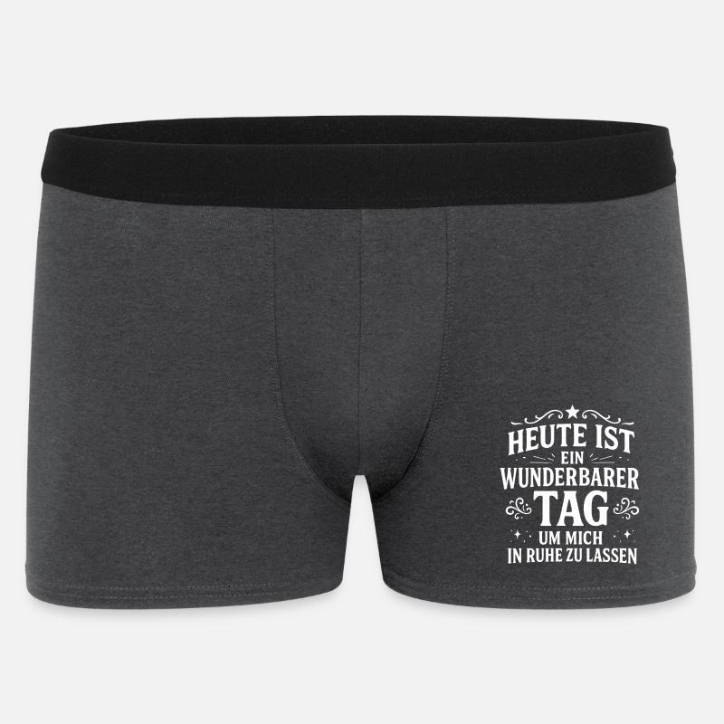 Lass mich in Ruhe Statement Spruch - Männer Boxer Shorts - Anthrazit