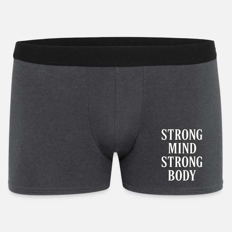 Strong Mind, Strong Body  - Männer Boxer Shorts - Anthrazit