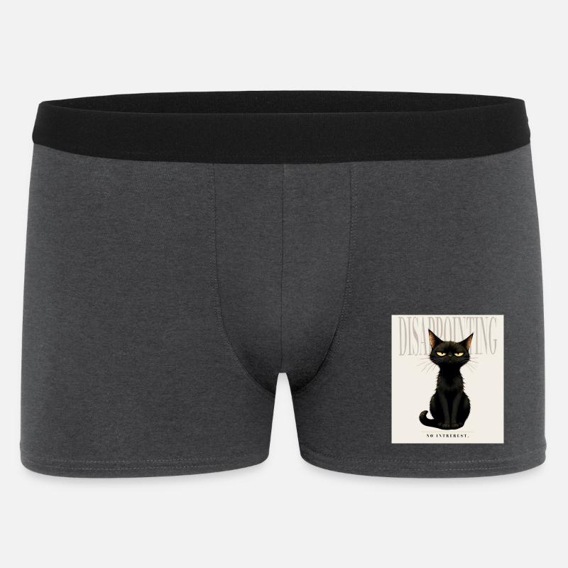 DISAPPOINTING Sarcastic Black Cat Design - Männer Boxer Shorts - Anthrazit