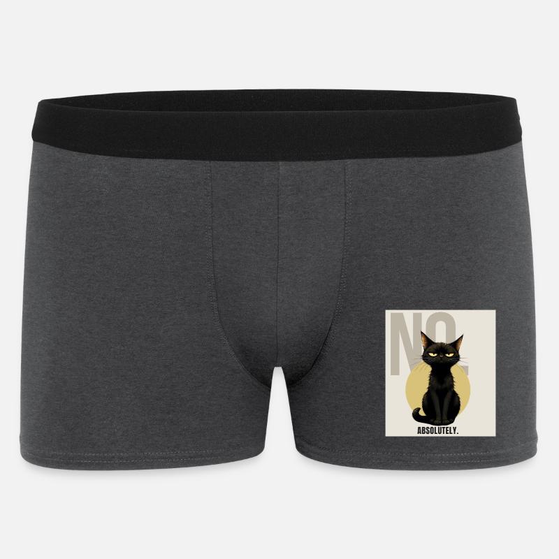 NO Sarcastic Black Cat Design - Männer Boxer Shorts - Anthrazit