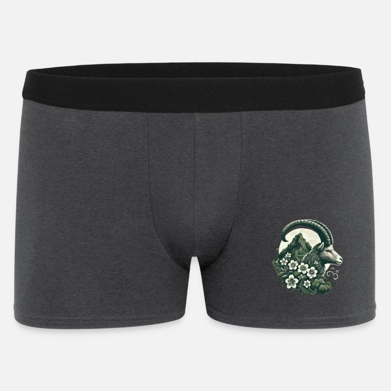 Steinbock Sternzeichen - Bergziege Astrologie - Männer Boxer Shorts - Anthrazit
