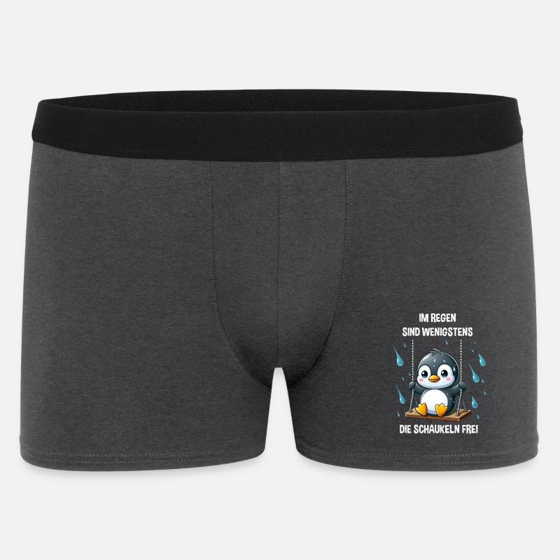 Pinguin Schaukel introvertiert melancholisch - Männer Boxer Shorts - Anthrazit