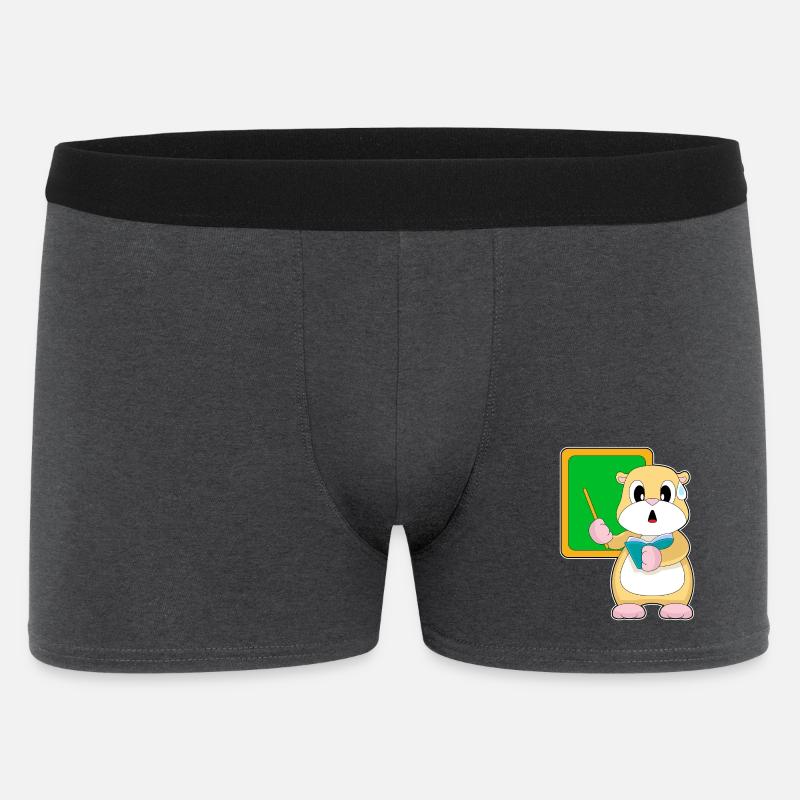 Hamster Lehrer Schultafel Schule - Männer Boxer Shorts - Anthrazit