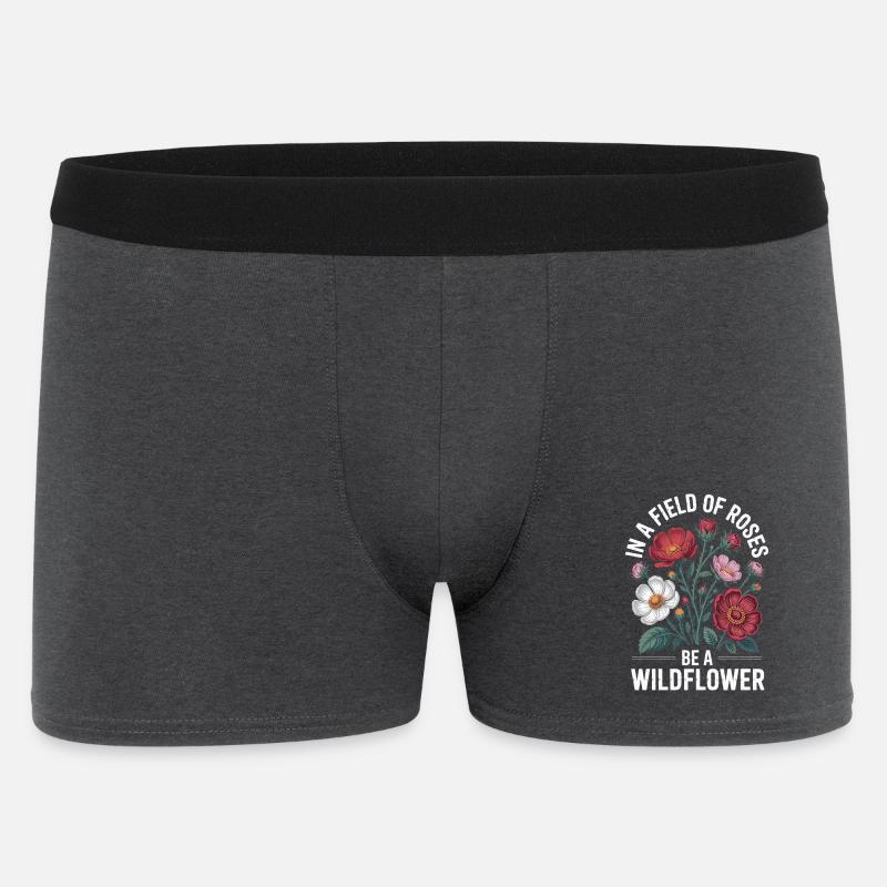Wildblumen Design - Männer Boxer Shorts - Anthrazit