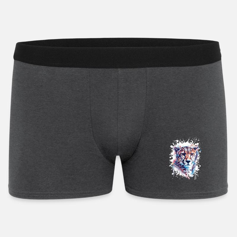 Leopard Splatter Aquarell - Männer Boxer Shorts - Anthrazit