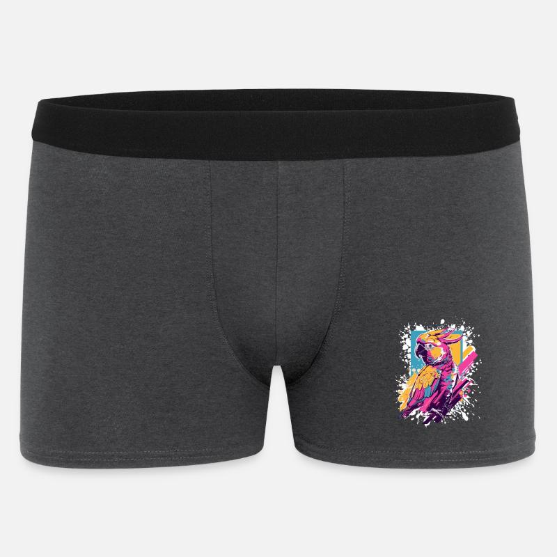 Neon Papagei Farbexplosion - Männer Boxer Shorts - Anthrazit