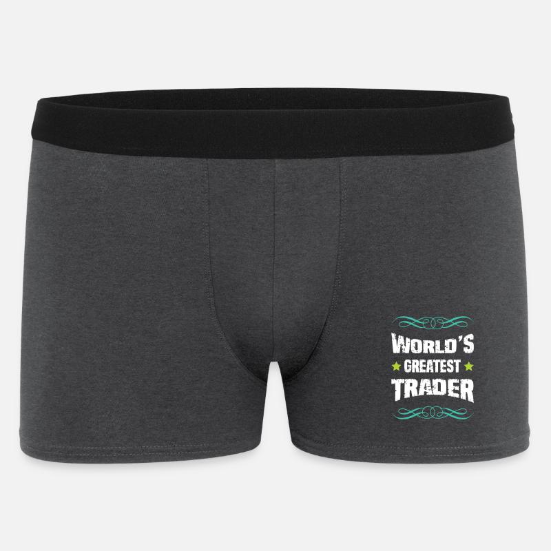 Weltbester Trader - Männer Boxer Shorts - Anthrazit