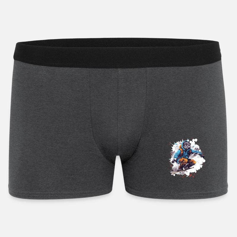 Wolf Snowboard - Männer Boxer Shorts - Anthrazit