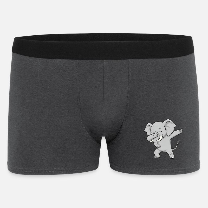 Éléphant cool dans le style dabbing - Boxer Homme - charbon
