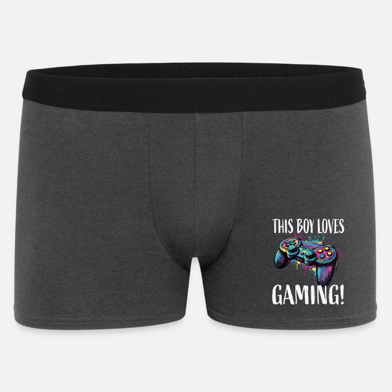 This Boy Loves Gaming Controller - Men's Boxer Shorts - charcoal grey