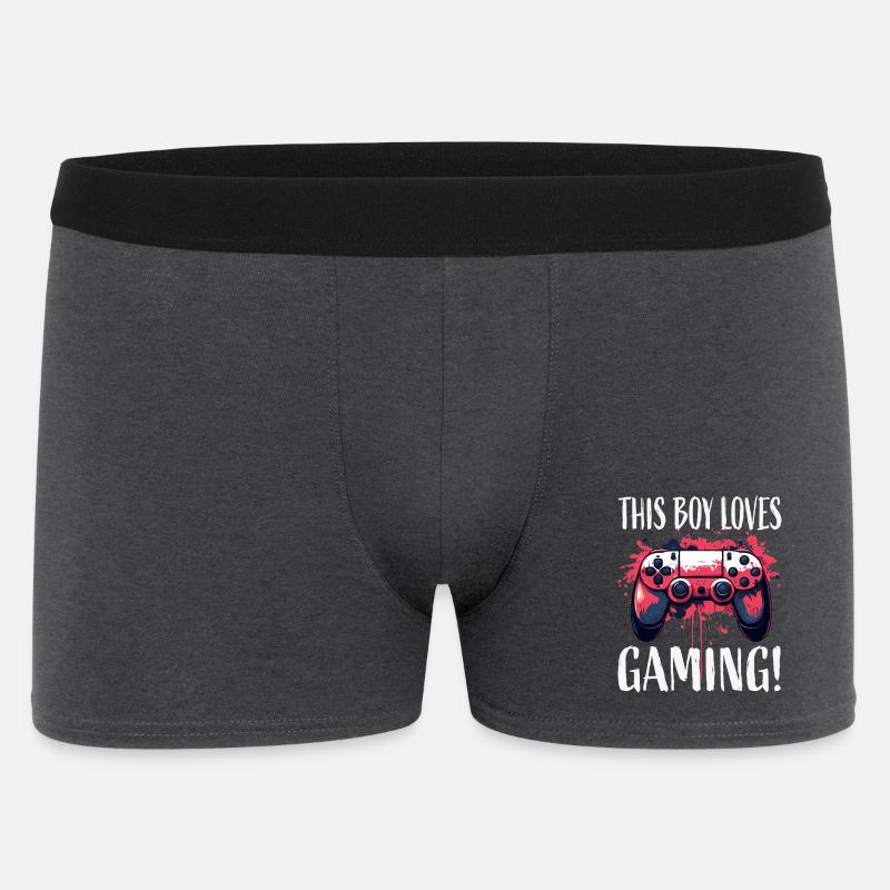 This Boy Loves Gaming Controller Art - Männer Boxer Shorts - Anthrazit