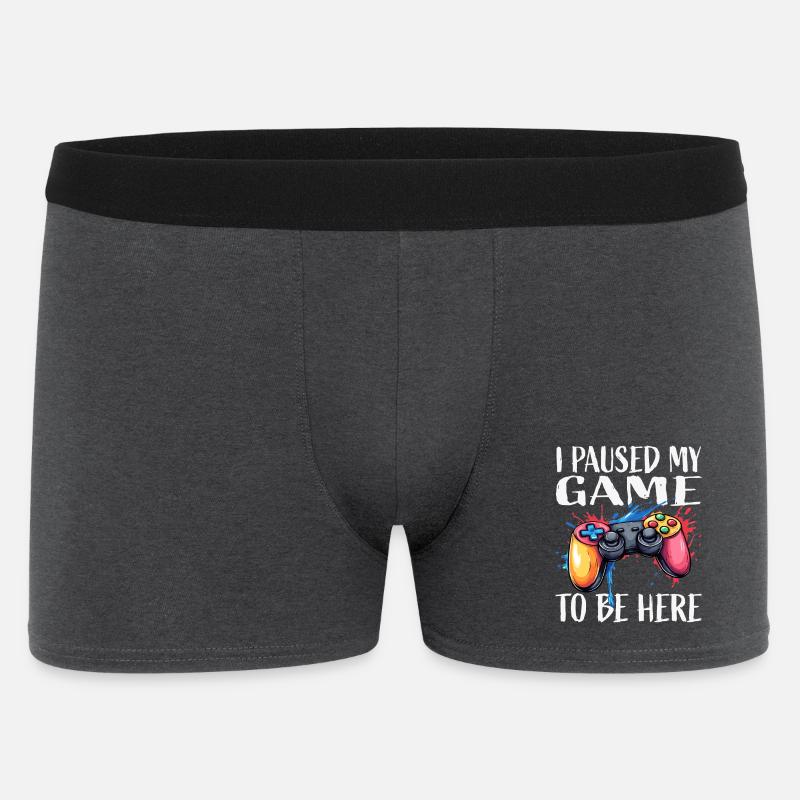 Gamer Pause Controller Farbexplosion - Männer Boxer Shorts - Anthrazit