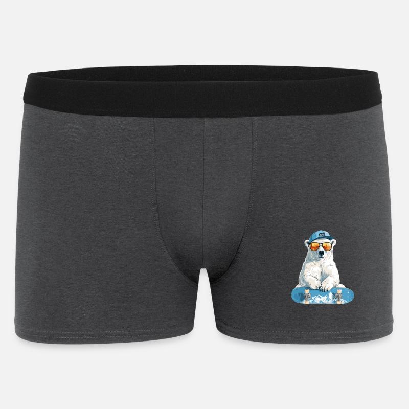 Polar Bär Skateboard Chill - Männer Boxer Shorts - Anthrazit