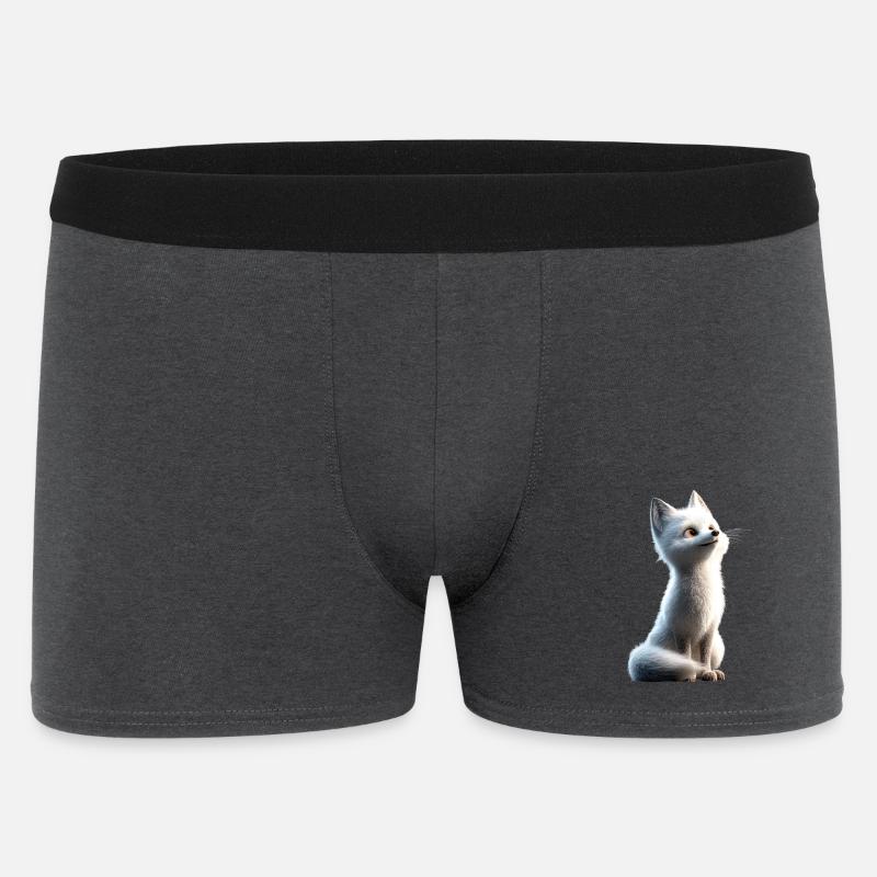 Polarfuchs Schneefuchs Eisfuchs Süßer Weißer Fuchs - Männer Boxer Shorts - Anthrazit