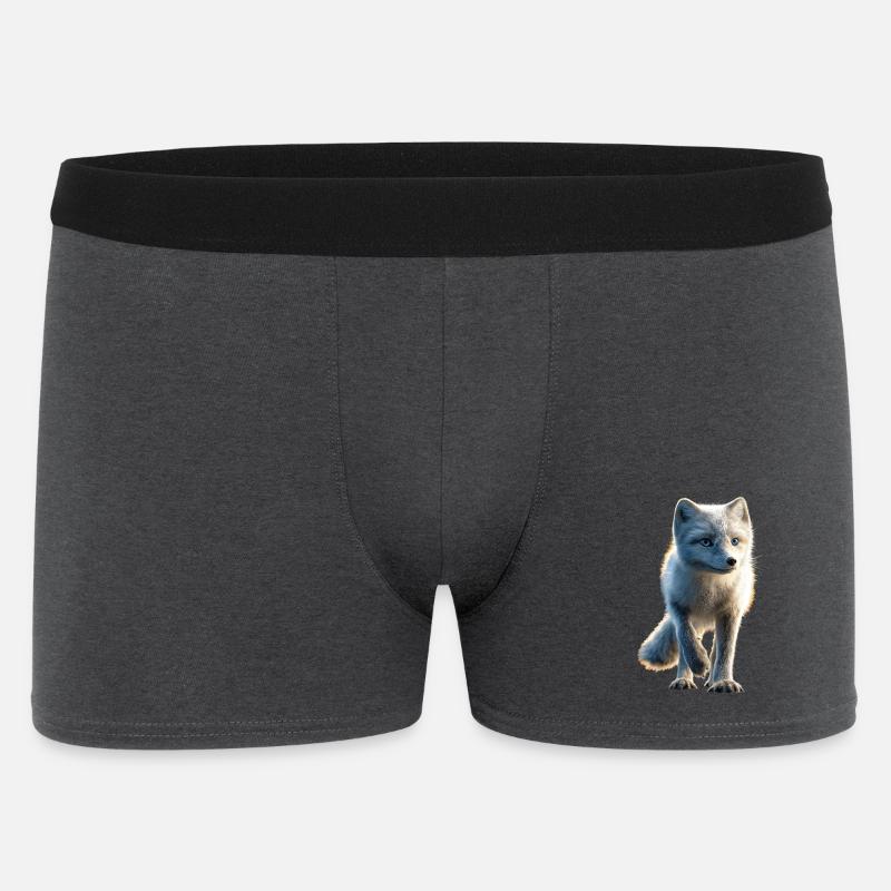 Polarfuchs Schneefuchs Eisfuchs Süßer Weißer Fuchs - Männer Boxer Shorts - Anthrazit