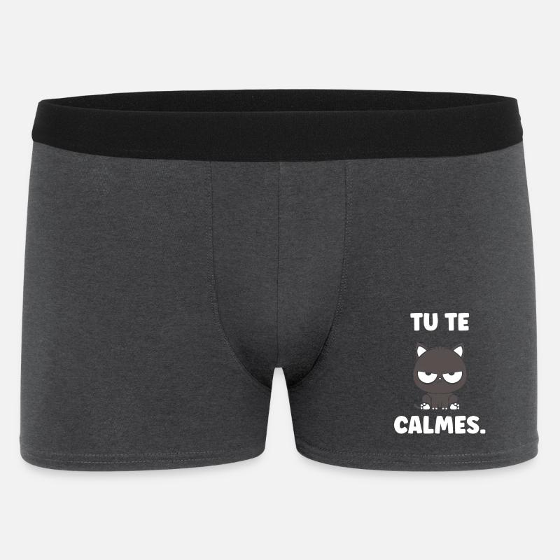 Grumpy Kitten: You calm down - Men's Boxer Shorts - charcoal grey