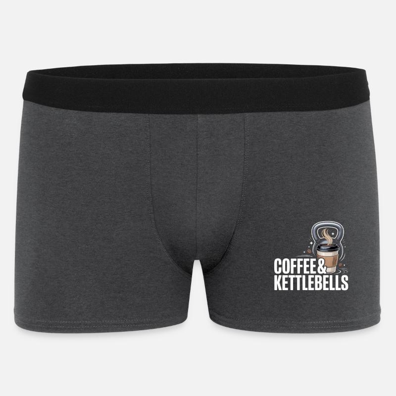 Kaffee & Kettlebells Duo - Männer Boxer Shorts - Anthrazit