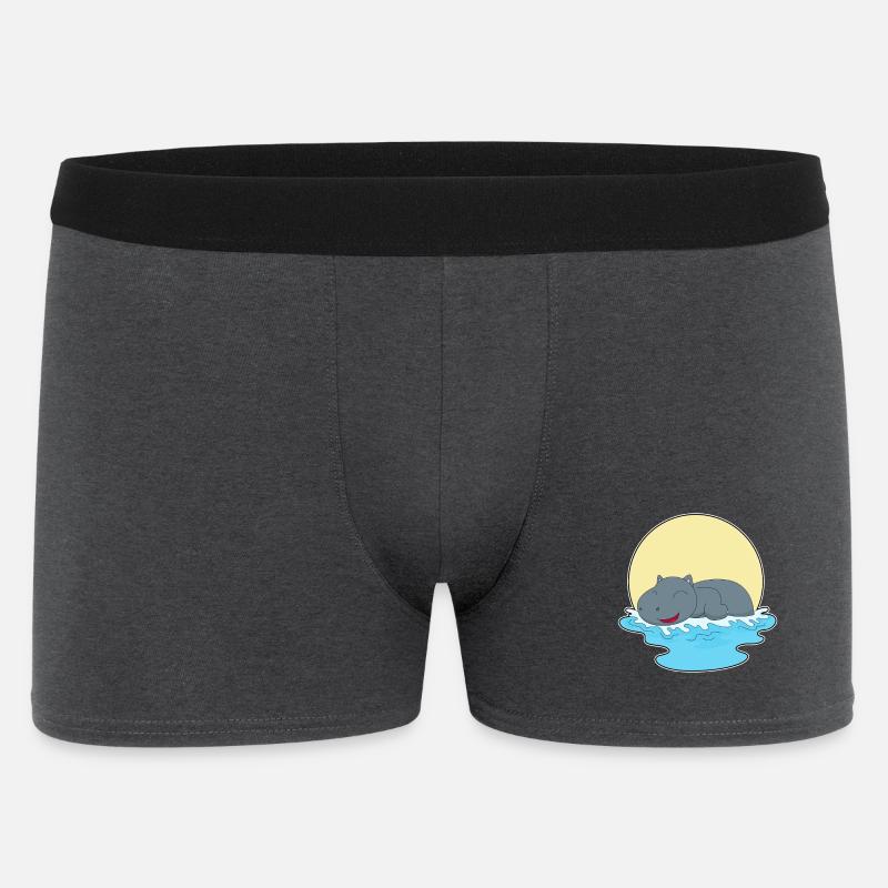 Nilpferd Schwimmen - Männer Boxer Shorts - Anthrazit